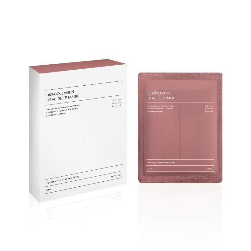 Bio-Collagen Real Deep Mask Anti-Wrinkle Lifting Face Mask with Hydrolyzed Collagen Collagen Reverse Film Volume Peel off Mask