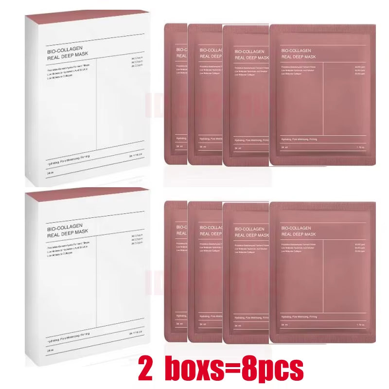 Bio-Collagen Real Deep Mask Anti-Wrinkle Lifting Face Mask with Hydrolyzed Collagen Collagen Reverse Film Volume Peel off Mask